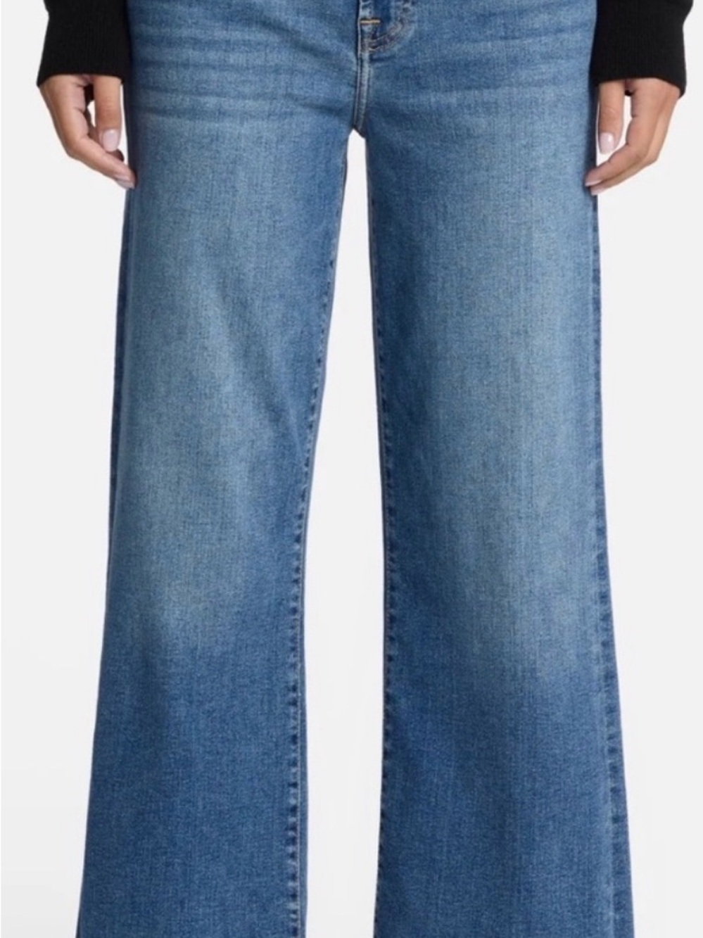 7 for all Mankind Alexa Cropped Trouser Jeans, Size 32, Lake Blue Wash. NWT